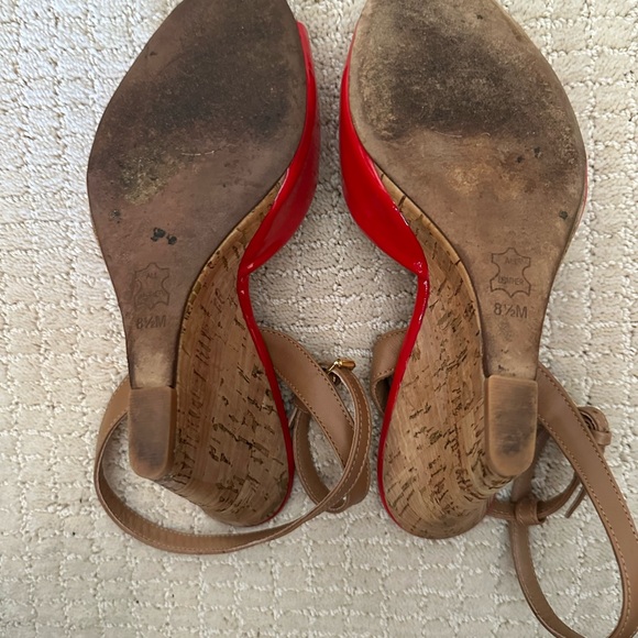 Tory Burch Red and Tan Heels - Picture 4 of 6